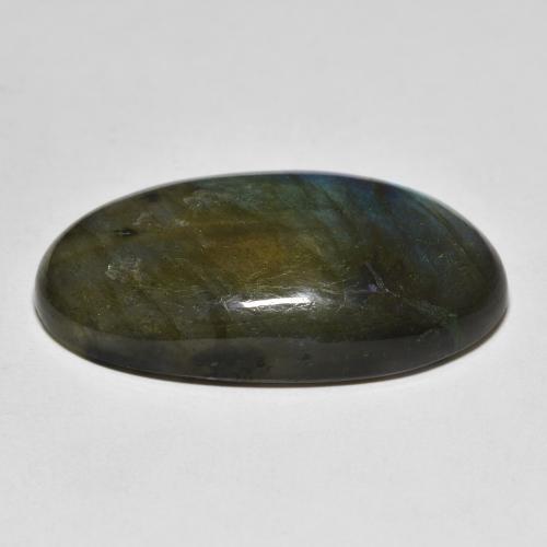 Labradorita multicolorido natural 32,48ct, corte oval, translúcido