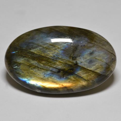 Labradorita multicolorido natural 76,91ct, corte oval, translúcido