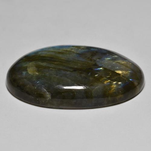 Labradorita multicolorido natural 76,91ct, corte oval, translúcido