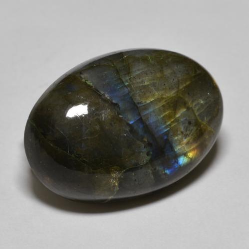 Labradorita multicolorido natural 20,40ct, corte oval, translúcido