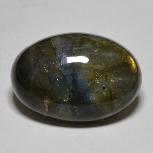 Labradorita multicolorido natural 20,40ct, corte oval, translúcido
