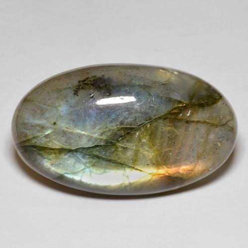 Labradorita multicolorido natural 24,23ct, corte oval, opaco