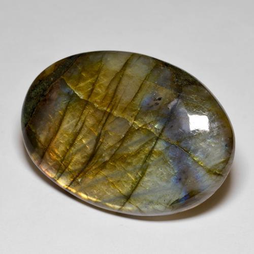 Labradorita multicolorido natural 93,87ct, corte oval, opaco