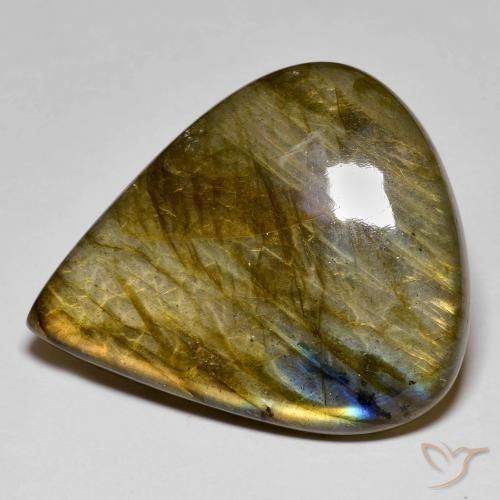 50.39ct Natural Multicolorido Labradorita, Formato de pêra, Opaco