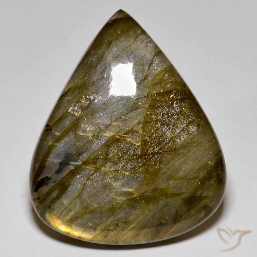 Labradorita Multicolorido Natural 50.39ct, Formato de pêra, Opaco