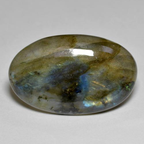 Labradorita multicolorido natural 15,47ct, corte oval, translúcido