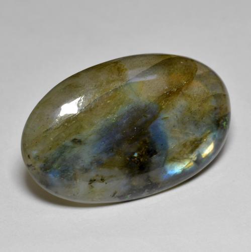 Labradorita multicolorido natural 15,47ct, corte oval, translúcido