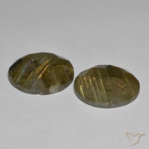 Pedras preciosas de Labradorita Multicolorido natural de 12.07 ct, Redondo, Translúcido