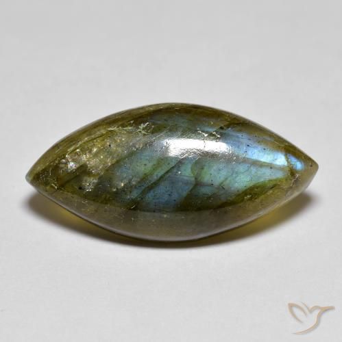 Labradorita Multicolorido Natural 9.84ct, Marquesa, Translúcido