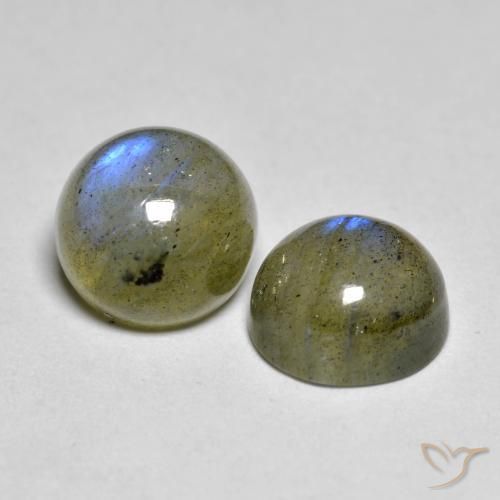 Pedras preciosas de Labradorita Multicolorido natural de 4.45 ct, Redondo, Translúcido