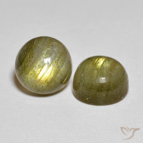 Pedras preciosas de Labradorita Multicolorido natural de 3.32 ct, Redondo, Translúcido