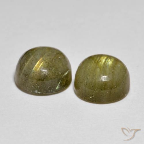 Pedras preciosas de Labradorita Multicolorido natural de 3.32 ct, Redondo, Translúcido