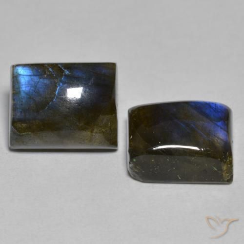 Pedras preciosas de Labradorita Multicolorido natural de 11.38 ct, baguete, Translúcido