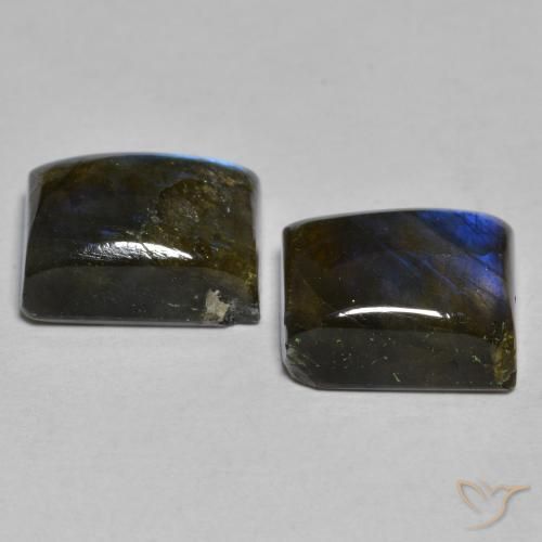 Pedras preciosas de Labradorita Multicolorido natural de 11.38 ct, baguete, Translúcido
