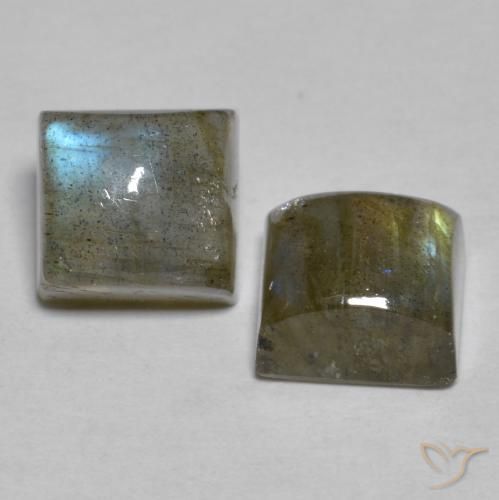 Pedras preciosas de Labradorita Multicolorido natural de 5.11 ct, Quadrado, Translúcido