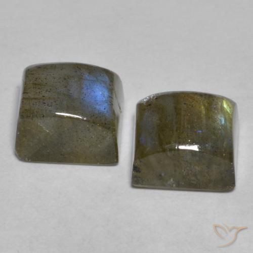Pedras preciosas de Labradorita Multicolorido natural de 5.11 ct, Quadrado, Translúcido