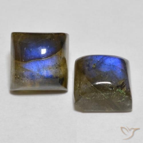 Pedras preciosas de Labradorita Multicolorido natural de 5.29 ct, Quadrado, Translúcido