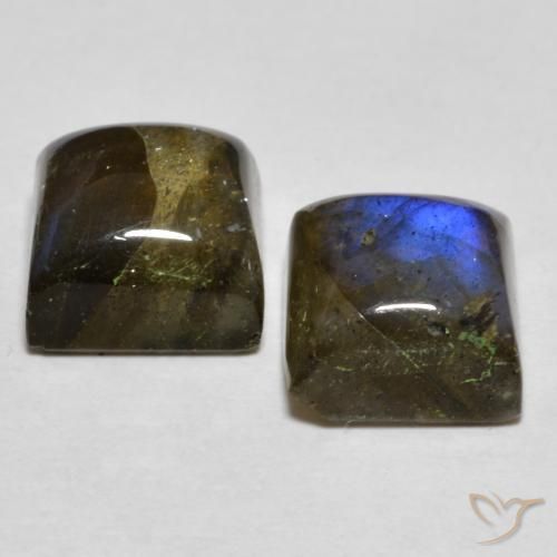 Pedras preciosas de Labradorita Multicolorido natural de 5.29 ct, Quadrado, Translúcido