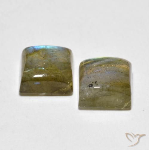 Pedras preciosas de Labradorita Multicolorido natural de 4.61 ct, Quadrado, Translúcido