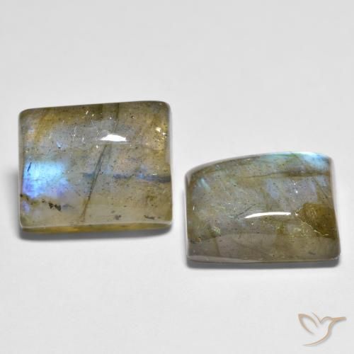 Pedras preciosas de Labradorita Multicolorido natural de 10.28 ct, baguete, Transparente