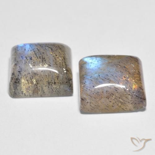 Pedras preciosas de Labradorita Multicolorido natural de 5.67 ct, Quadrado, Transparente