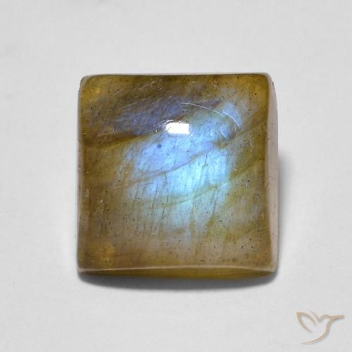 2.56ct Natural Multicolorido Labradorita, Quadrado, Translúcido