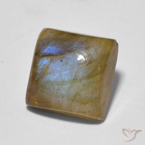 Labradorita Multicolorido Natural 2.56ct, Quadrado, Translúcido
