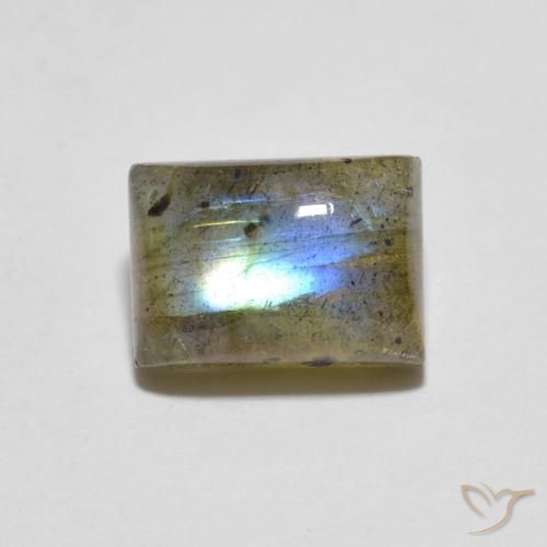 1.79ct Natural Multicolorido Labradorita, baguete, Translúcido