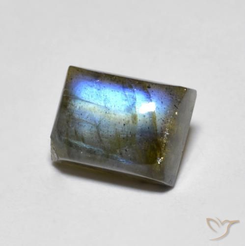 Labradorita Multicolorido Natural 2.42ct, baguete, Translúcido