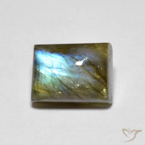 2.64ct Natural Multicolorido Labradorita, baguete, Translúcido