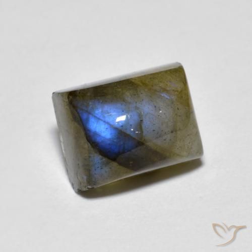 2.69ct Natural Multicolorido Labradorita, baguete, Translúcido