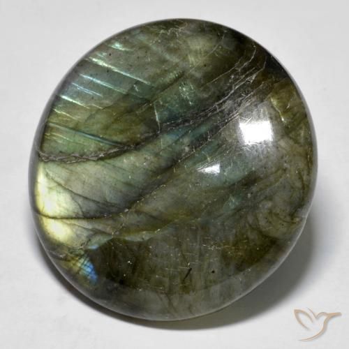 Labradorita Multicolorido Natural 30.85ct, Redondo, Translúcido