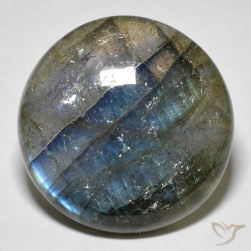 Labradorita Multicolorido Natural 34.78ct, Redondo, Translúcido