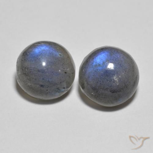Pedras preciosas de labradorita multicolorido natural de 4,80 ct, corte redondo, translúcido