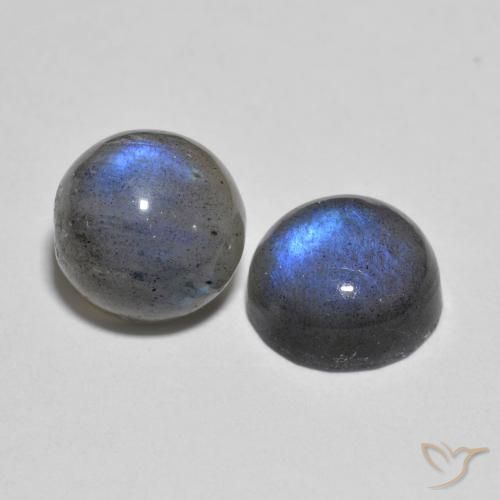 Pedras preciosas de labradorita multicolorido natural de 4,80 ct, corte redondo, translúcido