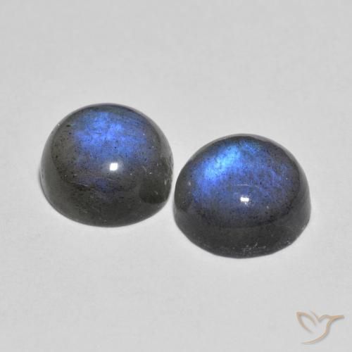 Pedras preciosas de labradorita multicolorido natural de 4,80 ct, corte redondo, translúcido