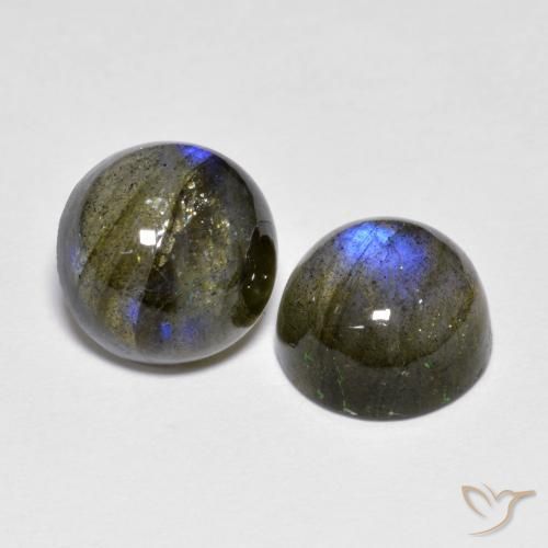 Pedras preciosas de Labradorita Multicolorido natural de 4.72 ct, Redondo, Translúcido