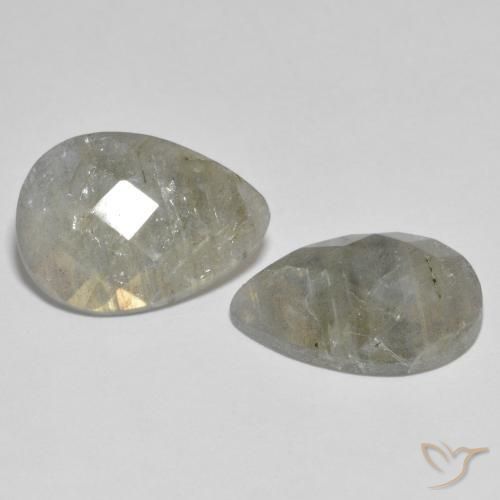 Pedras preciosas de Labradorita Multicolorido natural de 13.66 ct, Formato de pêra, Translúcido