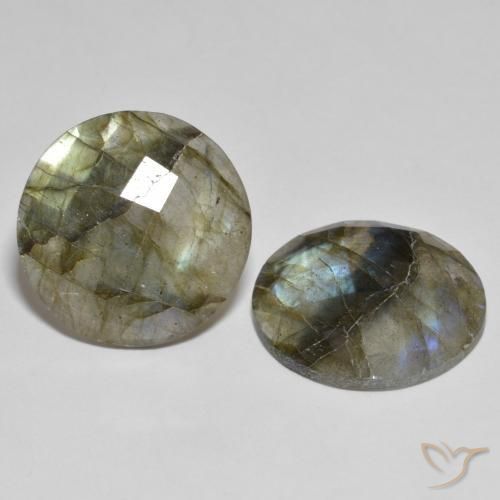 Pedras preciosas de Labradorita Multicolorido natural de 26.25 ct, Redondo, Translúcido