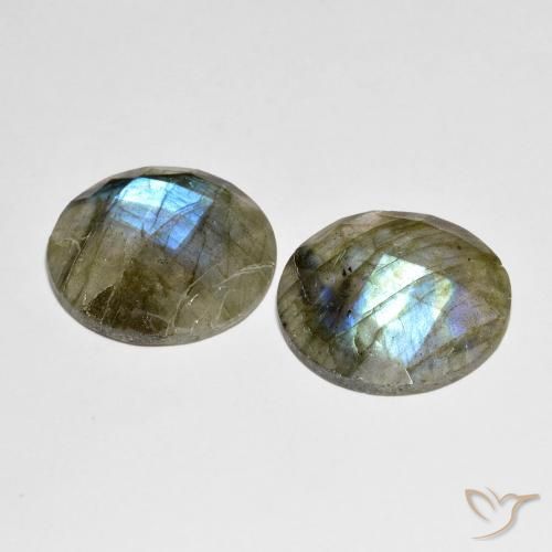 Pedras preciosas de Labradorita Multicolorido natural de 25.78 ct, Redondo, Translúcido