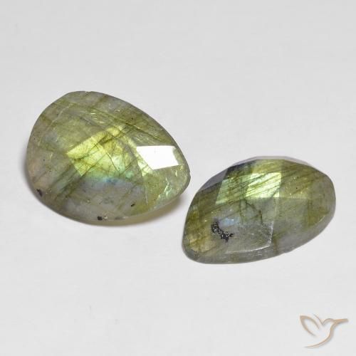 Pedras preciosas de Labradorita Multicolorido natural de 13.42 ct, Formato de pêra, Translúcido