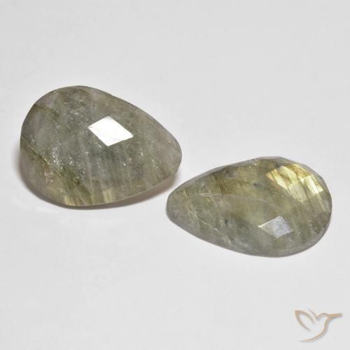 Pedras preciosas de Labradorita Multicolorido natural de 19.56 ct, Formato de pêra, Translúcido