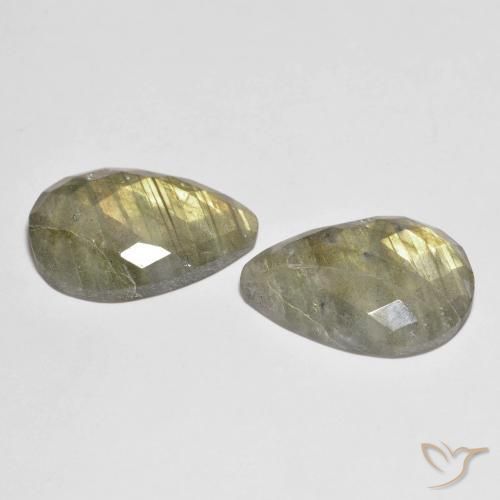 Pedras preciosas de Labradorita Multicolorido natural de 19.56 ct, Formato de pêra, Translúcido