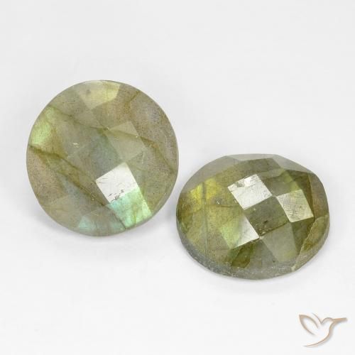 Pedras preciosas de Labradorita Multicolorido natural de 8.19 ct, Redondo, Translúcido