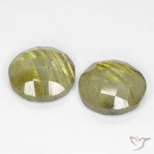 Pedras preciosas de Labradorita Multicolorido natural de 9.66 ct, Redondo, Translúcido