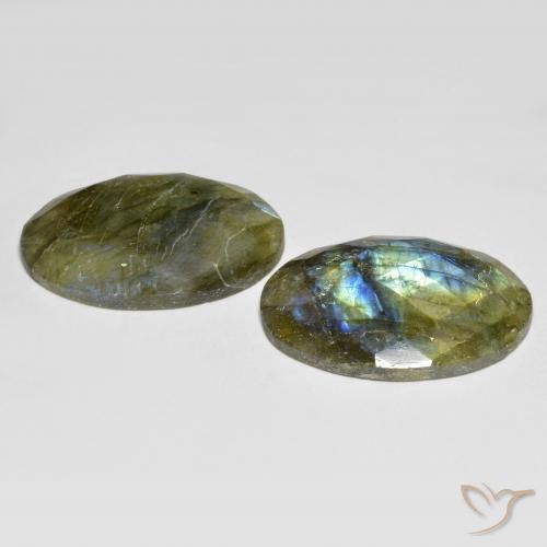 Pedras preciosas de Labradorita Multicolorido natural de 32.34 ct, oval, Translúcido