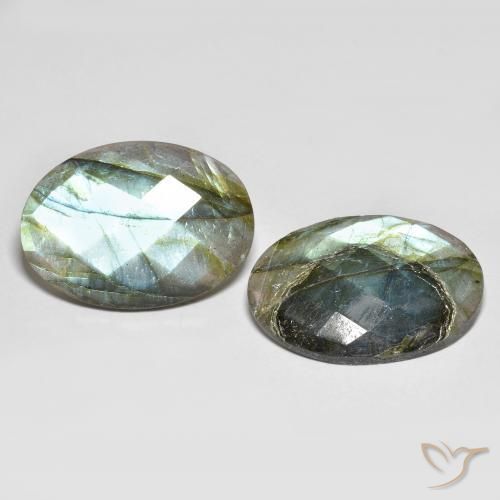 Pedras preciosas de Labradorita Multicolorido natural de 32.94 ct, oval, Translúcido