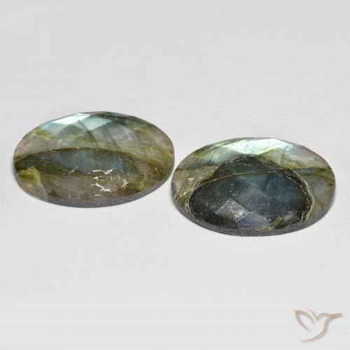 Pedras preciosas de Labradorita Multicolorido natural de 32.94 ct, oval, Translúcido