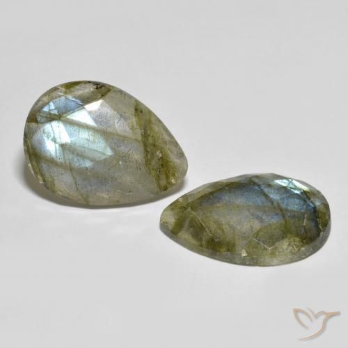 Pedras preciosas de Labradorita Multicolorido natural de 22.95 ct, Formato de pêra, Translúcido