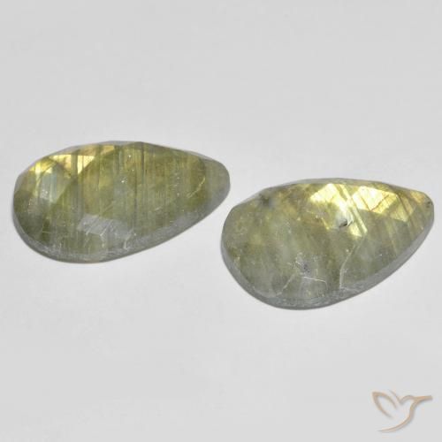Pedras preciosas de Labradorita Multicolorido natural de 18.77 ct, Formato de pêra, Translúcido